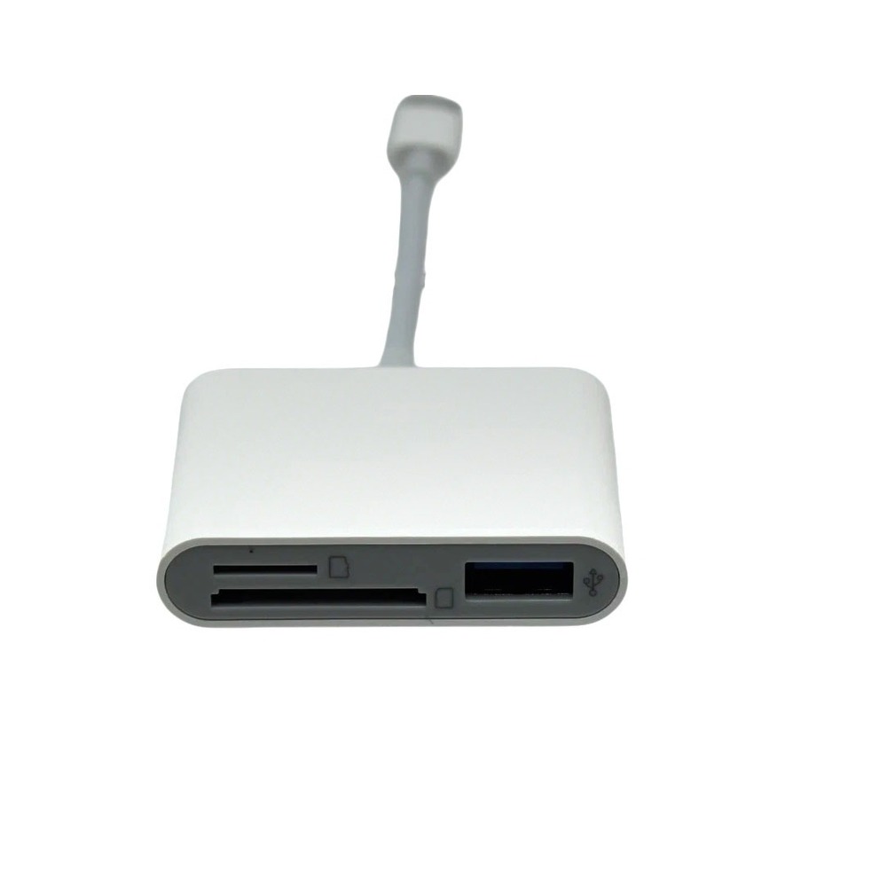 BnmxTek USB-C SD Card Reader Adapter 3-in-1 Hub for MicroSD and USB White C4-B